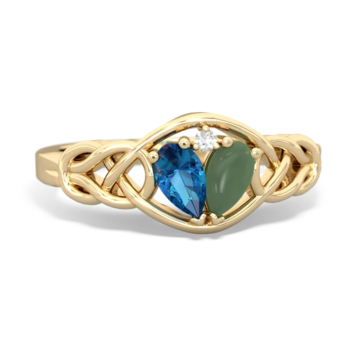 london topaz-jade celtic knot ring