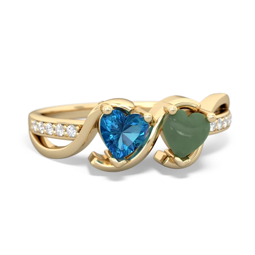 london topaz-jade double heart ring