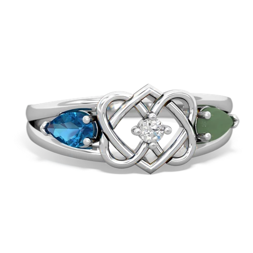 london topaz-jade double heart ring