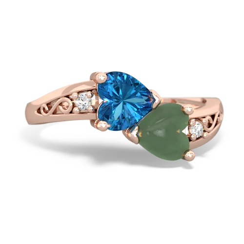 london topaz-jade filligree ring