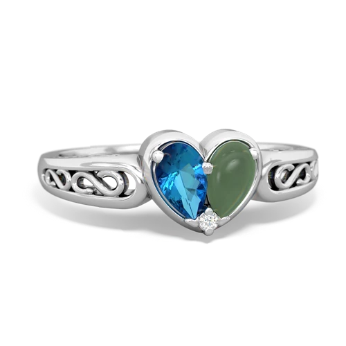 london topaz-jade filligree ring