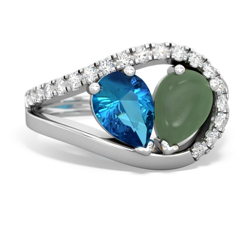 london topaz-jade pave heart ring