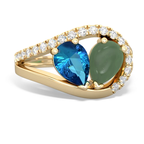 london topaz-jade pave heart ring