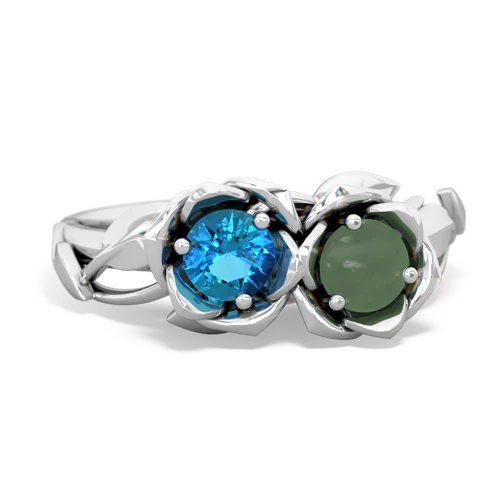 london topaz-jade roses ring