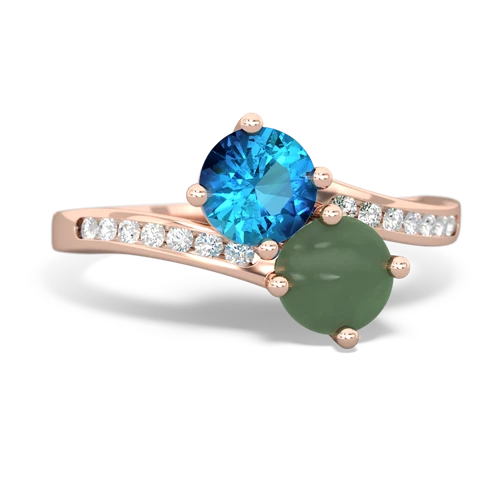 london topaz-jade two stone channel ring