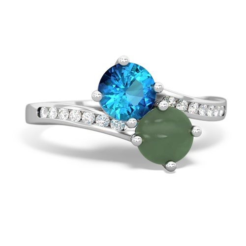 london topaz-jade two stone channel ring