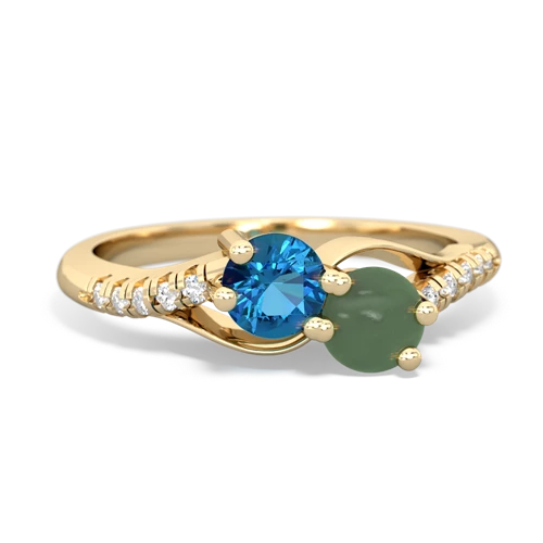 london topaz-jade two stone infinity ring