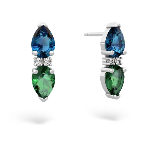 london topaz-lab emerald bowtie earrings