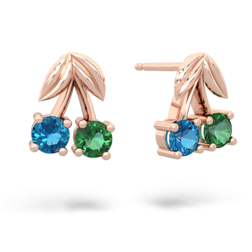 london topaz-lab emerald cherries earrings