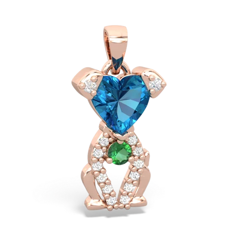 london topaz-lab emerald birthstone puppy pendant