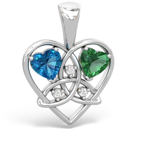 london topaz-lab emerald celtic heart pendant