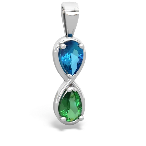 london topaz-lab emerald infinity pendant