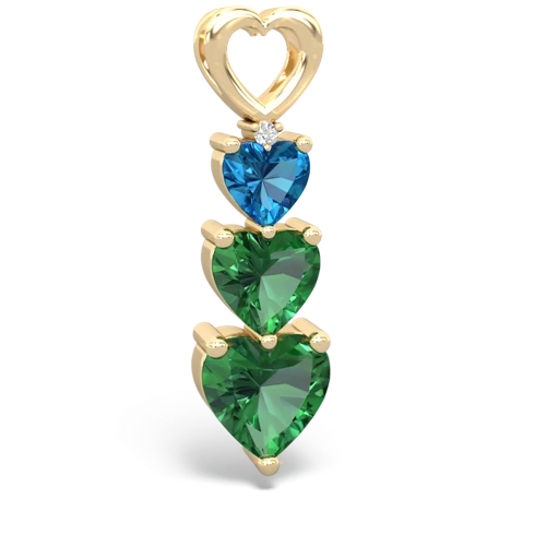 London Topaz Genuine London Blue Topaz with Lab Created Emerald and Genuine Black Onyx Past Present Future pendant Pendant