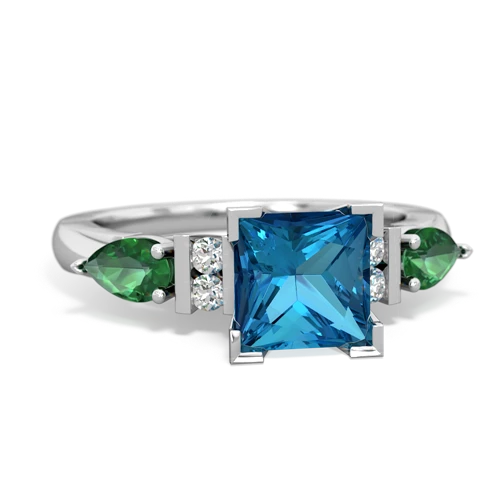 london topaz-lab emerald engagement ring