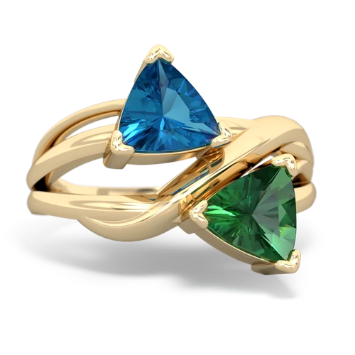 london topaz-lab emerald filligree ring