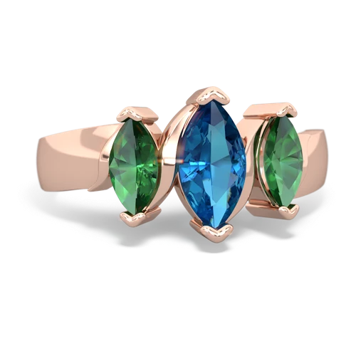 london topaz-lab emerald keepsake ring
