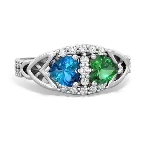 london topaz-lab emerald keepsake engagement ring