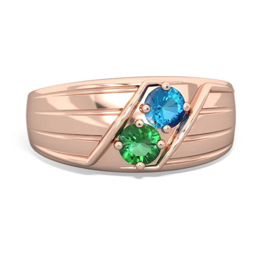 london topaz-lab emerald mens ring
