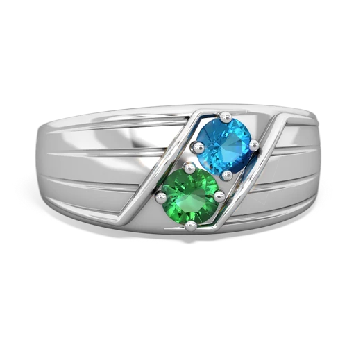 london topaz-lab emerald mens ring