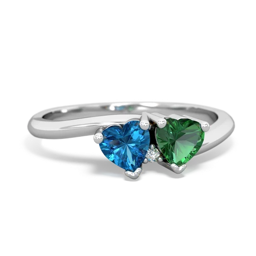 london topaz-lab emerald sweethearts promise ring