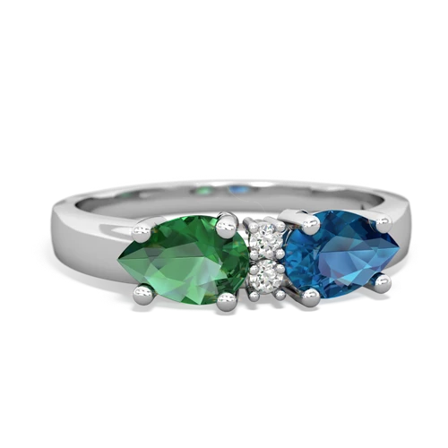 london topaz-lab emerald timeless ring