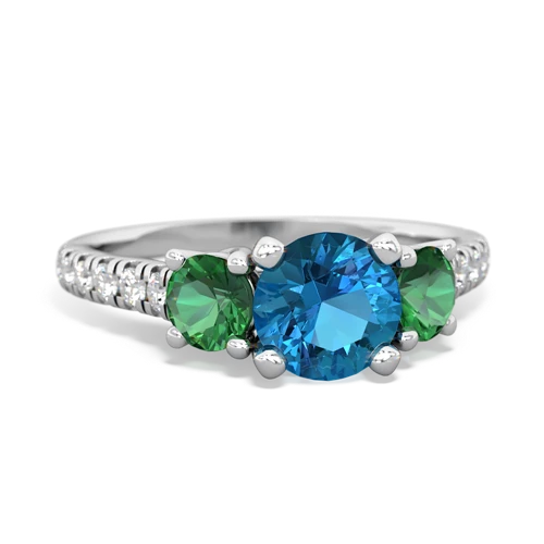 london topaz-lab emerald trellis pave ring