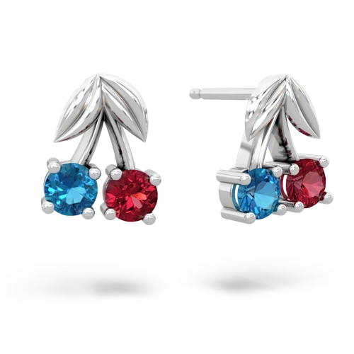 london topaz-lab ruby cherries earrings