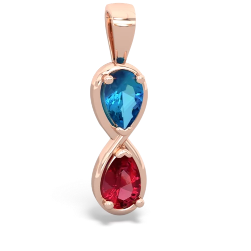 london topaz-lab ruby infinity pendant