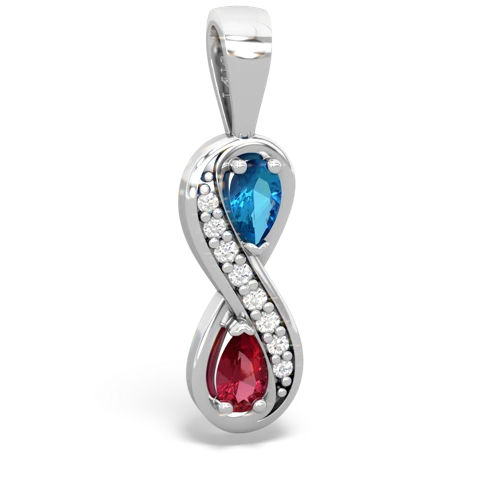 london topaz-lab ruby keepsake infinity pendant