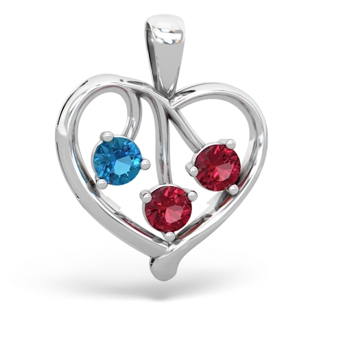 london topaz-lab ruby love heart pendant