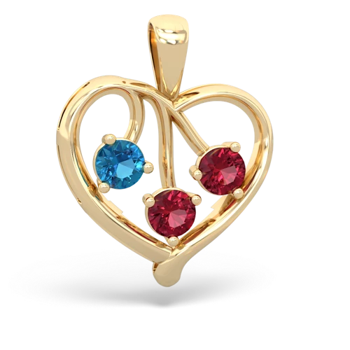 london topaz-lab ruby love heart pendant