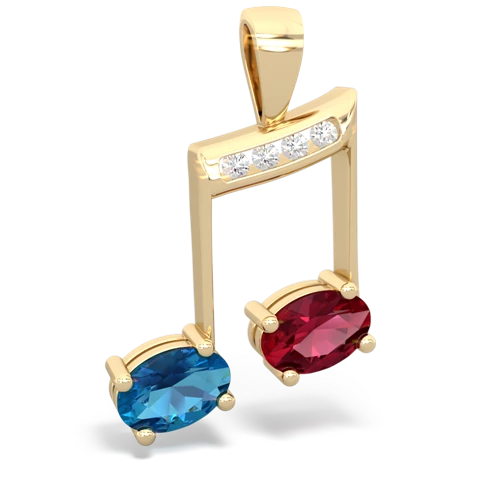 london topaz-lab ruby music notes pendant