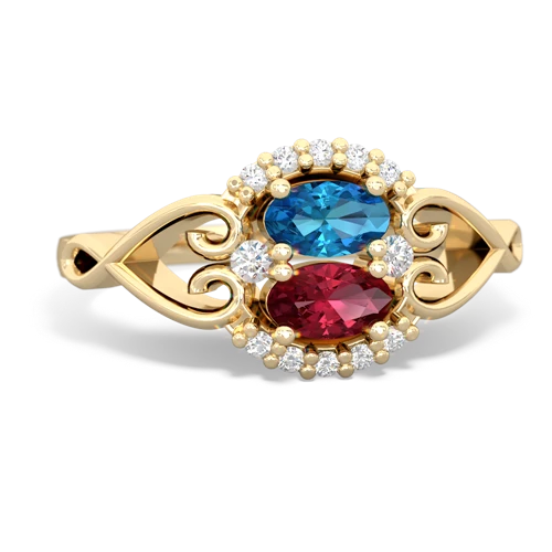 london topaz-lab ruby antique keepsake ring