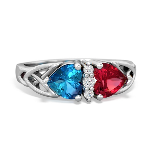 london topaz-lab ruby celtic ring