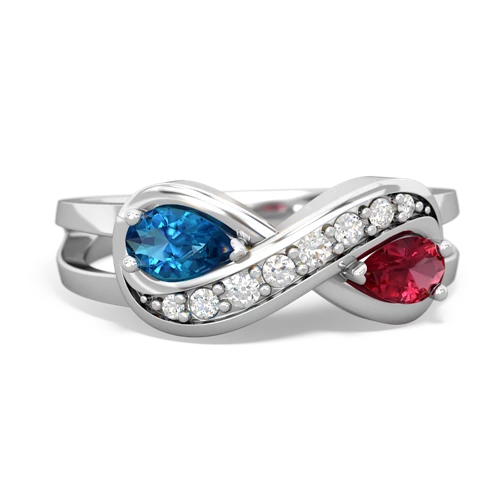 london topaz-lab ruby diamond infinity ring