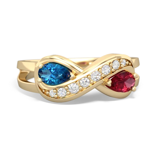 london topaz-lab ruby diamond infinity ring