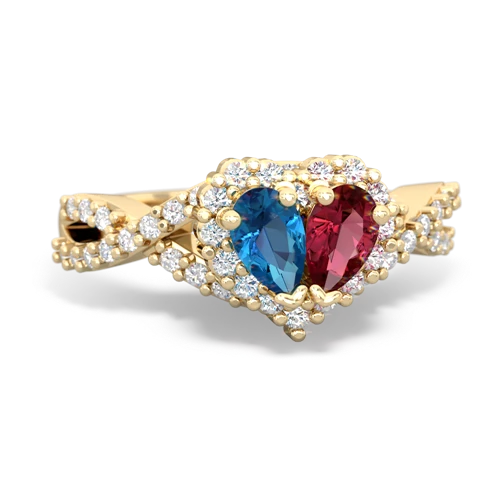 london topaz-lab ruby engagement ring