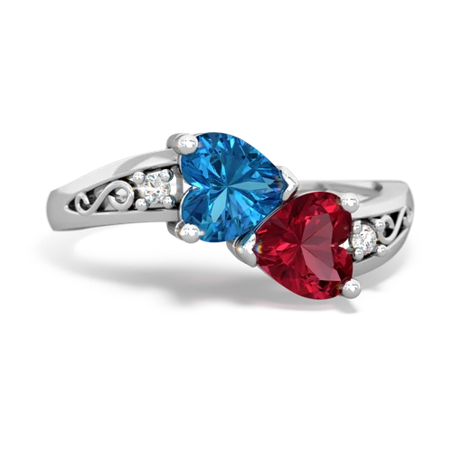 london topaz-lab ruby filligree ring