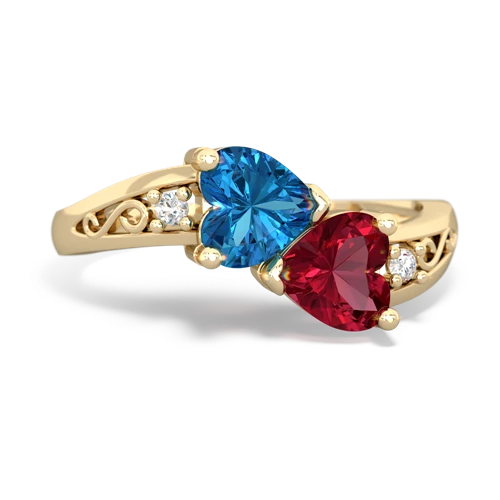 london topaz-lab ruby filligree ring