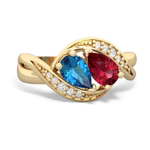 London Topaz Genuine London Blue Topaz with Lab Created Ruby Summer Winds ring Ring