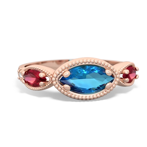 london topaz-lab ruby milgrain marquise ring