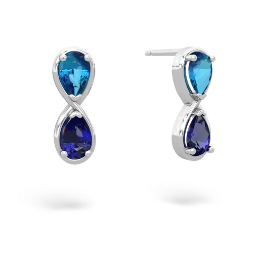 london topaz-lab sapphire infinity earrings