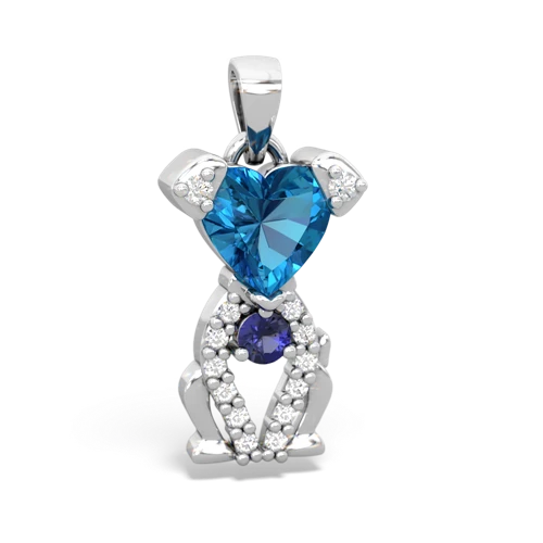 london topaz-lab sapphire birthstone puppy pendant