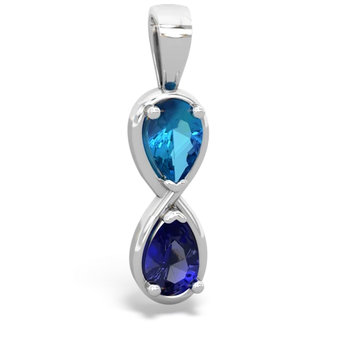 london topaz-lab sapphire infinity pendant