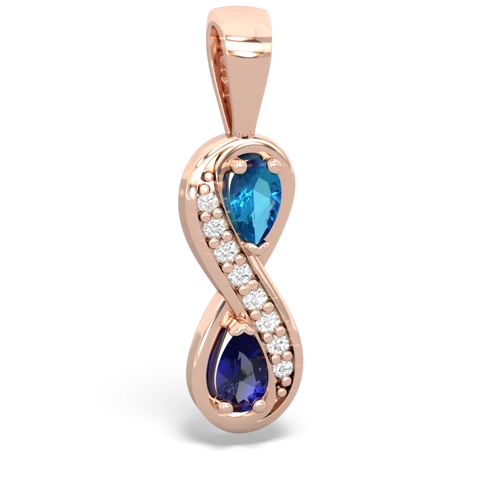 london topaz-lab sapphire keepsake infinity pendant