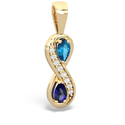 london topaz-lab sapphire keepsake infinity pendant