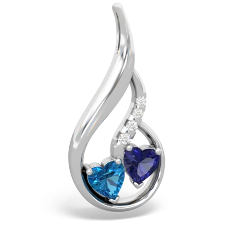 london topaz-lab sapphire keepsake swirl pendant