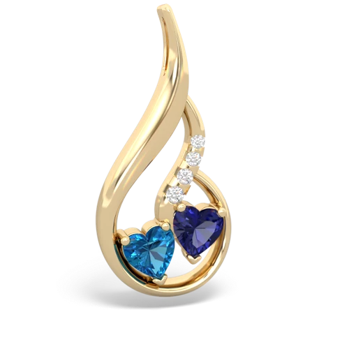 london topaz-lab sapphire keepsake swirl pendant