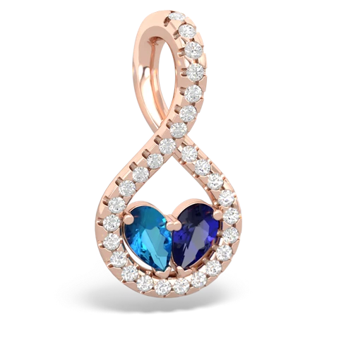 london topaz-lab sapphire pave twist pendant