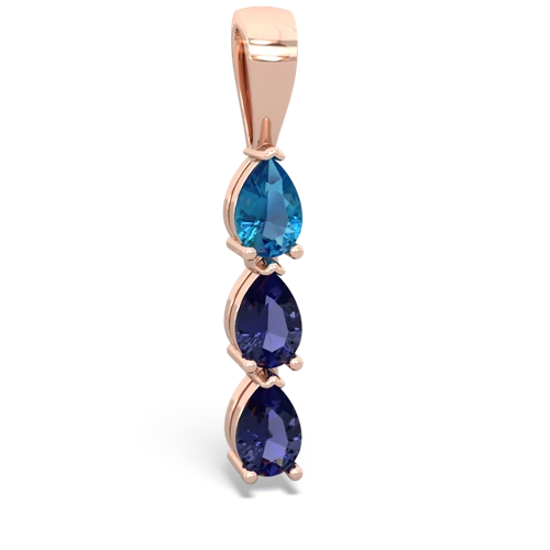 london topaz-lab sapphire three stone pendant